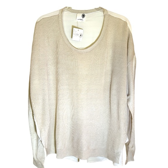 $129 Anthropologie Smooth Back Top Large 10 12 Ivory Blouse Shirt UNIQUE NWT - Picture 7 of 12